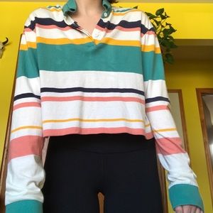 Twik from Simons colourful stripe crop top Size S